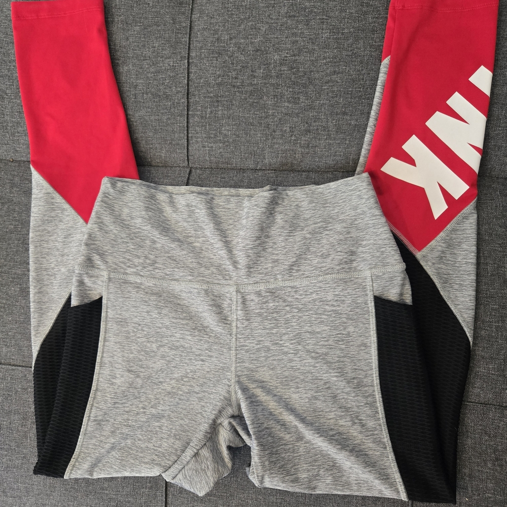Gray and Red Women's Leggings
